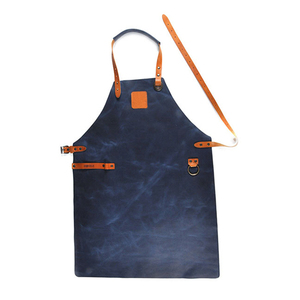 Leather <b>Apron</b> With Multiple Pockets Durable Workwear For Adults And Kids Orange Black Colors Available - Product Image 6
