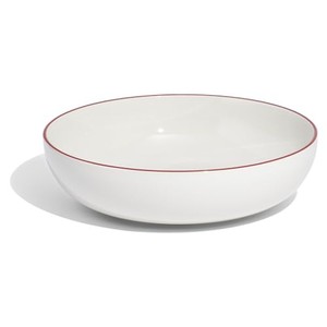 Tazón de Cerámica para Servir al por Mayor |   Tazones de Porcelana con Ribete Rojo, India - Product Image 1