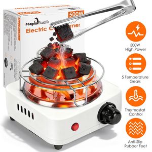 Encendedor de Carbón Eléctrico Compacto de 500W para Cubos de Carbón de Hookah, Parrilla de Shisha y Pinzas, 5 Temperaturas, Accesorio para Estufa de Camping - Product Image 1