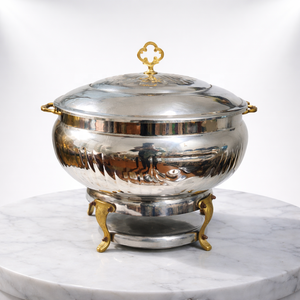 Luxury Stainless Steel Soup Chafing Dish with Hanging Lid Stand Gold Finish Hotel <b>Buffet</b> <b>Server</b> - Product Image 3