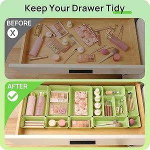 25 PCS Versatile 4-Size <b>Plastic</b> Drawer Organizers Set Makeup Bed <b>Storage</b> <b>Bins</b> Bathroom Organizer Organizers Organizer Makeup - Product Image 4