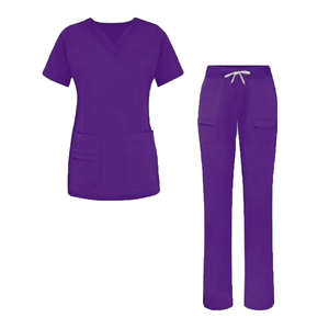 Ensembles d'uniformes médicaux personnalisés de haute qualité en gros, couleur unie, respirants, séchage rapide, en coton, design streetwear pour femmes - Product Image 1