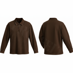 Polo à manches longues respirant et tendance, col boutonné, doux et confortable, pour un usage décontracté et en extérieur – Vente chaude - Product Image 3