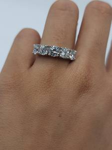 2.50 CT 5 Stone Lab Grown <b>Diamond</b> <b>Ring</b> in 18K Gold | IGI Certified for | Luxury Wedding Anniversary Bridal Jewelry - Product Image 2