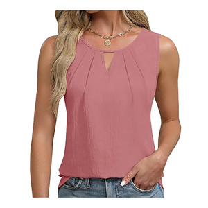 <b>High</b> Quality Breathable Casual Women's Chiffon Tank <b>Top</b> New Fashion Hot Sale with Factory Price OEM Service Offered - Product Image 1