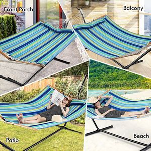 Foldable Patio <b>Swing</b> Chair <b>Bed</b> Detachable Pillow Hammock - Product Image 5