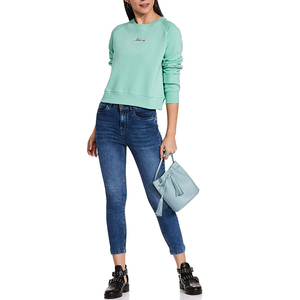 Sweat-shirt brodé pour femme, respirant, personnalisable, prix abordable, service OEM, 100% coton molletonné, col rond, uni, logo personnalisé - Product Image 3