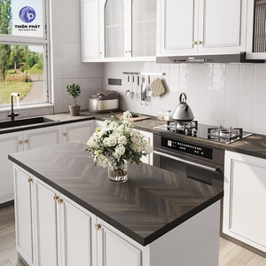 Thien Phat Solid Acacia Wood Chevron Butcher Block Countertop Oil Finish Grade BC 25x96inches Made Vietnam Durable Moisture - Product Image 2