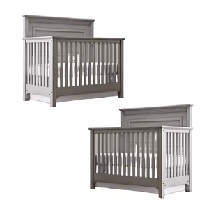เตียงเด็กอ่อนไม้สไตล์โมเดิร์นสีเทาสำหรับห้องนอนเด็ก - Product Image 5