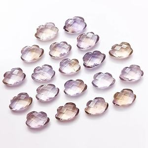 Ametrinas Naturales Talladas a Mano en Forma de Nube, Piedras Preciosas Sueltas, Dijes de 12x8mm, Cuentas Facetadas de Ametrina para la Fabricación de Joyas por Mayorista - Product Image 1