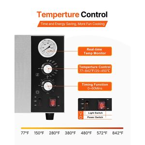 Forno Elettrico Commerciale per Pizza da 18 Pollici, 1740W, Forno da Banco Grande con Temperatura Massima di 450°C per Topping Pizza - Product Image 4