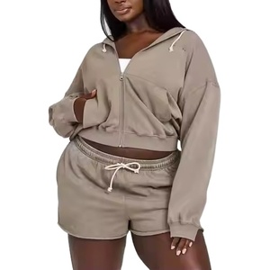 Pantalones cortos informales de lana de algodón de alta calidad para mujer, pantalones cortos transpirables con cintura elástica, ecológicos, sólidos, lavados, cálidos para el verano - Product Image 1