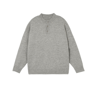 Suéter Henley Clásico para Hombre con Cuello de Botones, Manga Larga, Tejido Suave, Cálido, Informal, para Invierno, OEM, ODM, Venta al Por Mayor - Product Image 1