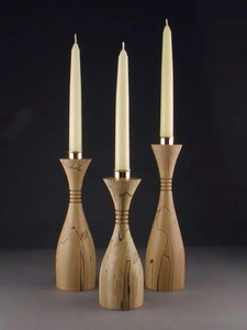 Porte-bougie et support en bois rustique moderne fait main pour la décoration de Noël, les salles de méditation/yoga - Product Image 2