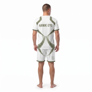 Haut et short de football pour hommes 100 % polyester, col en V, manches courtes, coupe régulière, vêtements de sport personnalisés par sublimation pour équipe - Product Image 6