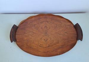 Plateau en bois massif, bois d'acacia, plateau à thé de qualité supérieure, petit plateau pour fruits, en-cas, noix, dessert, rangement de bureau, vaisselle - Product Image 4