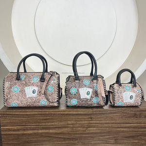 Sac de voyage week-end en cuir de vache véritable fait main sur mesure par le fabricant, grand sac Speedy avec motif de jeu de cartes, pour femmes - Product Image 5