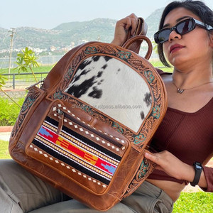 Nouveau élégant mode chaude véritable sacs à dos en cuir de fourrure de vachette usiné à la main élégant sculpture sacs à dos en cuir sacs à dos de Style occidental - Product Image 3