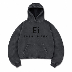 เสื้อฮู้ดดี้โอเวอร์ไซส์สไตล์วินเทจแบบยูนิเซ็กส์ลำลอง ล้างสีแบบแอซิดวอช สตรีทแวร์ - Product Image 1