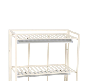 Étagère à plantes mobile à 3 niveaux en métal blanc, support de rangement à fentes, chariot à plantes mobile, support de présentation de pots de fleurs d'intérieur - Product Image 2