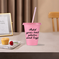Nouvelle idée : Gobelet à café glacé en plastique pailleté avec logo personnalisé, anti-fuite, réutilisable, pour boissons froides, avec couvercle et paille