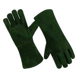Guantes de Soldadura de Cuero Vacuno de Dos Capas, Directo de Fábrica, Todos los Tamaños, Largos, Resistentes al Fuego, Forrados con Forro Polar, Engrosados y Resistentes al Desgaste - Product Image 2