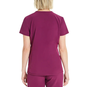 Ensemble de blouses médicales violettes pour femmes, haut à manches courtes avec poches et pantalon jogger, uniformes d'hôpital pour infirmières - Product Image 3