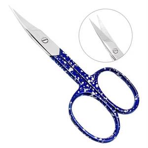 Ciseaux à manucure en acier inoxydable, lame droite, manche rouge, coupe-cuticules, outils de beauté pour le nail art, usage adulte - Product Image 5