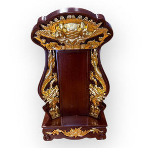 Una tableta ancestral intrincadamente tallada y dorada se utiliza para adorar a los antepasados durante muchas generaciones. - Product Image 6