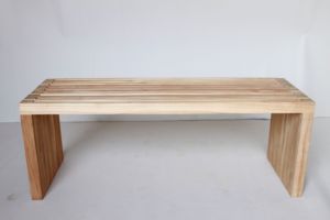 Banc 2 places en teck massif, design moderne, finition soignée, pour extérieur, pas d'assemblage requis - Product Image 2