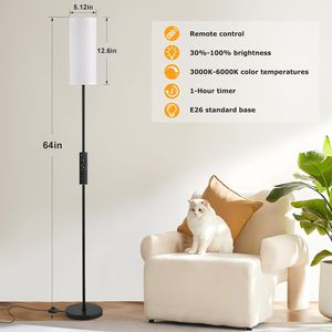Lampada da Terra Moderna da 64 Pollici per Soggiorno con Telecomando, Dimmerabile a Regolazione Continua e Temperatura Colore Luminosità Regolabili - Product Image 2