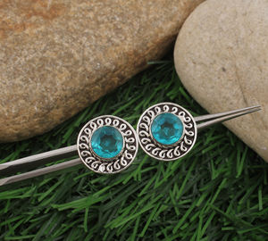 Boucles d'oreilles pendantes en topaze bleue naturelle, argent sterling 925, forme goutte d'eau, bijoux délicats de luxe pour les occasions de fête et de cadeaux - Product Image 4