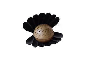 เตาเผาเครื่องหอมเปลือกหอยเชลล์ขายส่งแบบหรูหราพร้อมฐานสีดำด้านตกแต่งโต๊ะสไตล์โมเดิร์น - Product Image 2