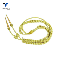 Cordon tressé de style extérieur Trendle Gold Mylar Aiguillette avec embouts métalliques pour la décoration d'uniformes