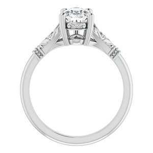 Anillo de compromiso de moissanita con corte de pera de 1.75 quilates, inspirado en lo vintage, con diseño floral en oro de 10 quilates, para ella. - Product Image 6