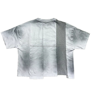 T-shirt blanc surdimensionné pour homme avec impression photo, logo étoile, col rond, manches courtes, style streetwear, coupe courte, 100% coton, écologique, 220g - Product Image 2
