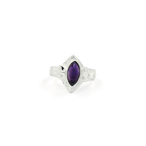 Silver Plated Amethyst Gemstone <b>Ring</b> 5x10mm Marquise Purple Stone Brass Dolphin Inspired <b>Statement</b> <b>Ring</b> Wholesale Jewelry - Product Image 4