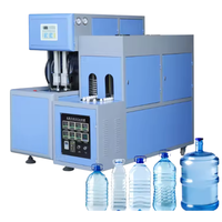 Machine de moulage de bouteilles PET semi-automatique à 2 cavités, haute précision, à bas prix, avec moteur PLC, pompe et roulement pour le soufflage par étirage PC/PET
