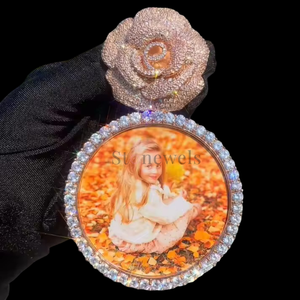 Pendentif Cadre Photo Hip Hop S925 Plaqué Or 18K Moissanite VVS1 Croix Bijoux Fins Pendentifs & Breloques Style Rappeur - Product Image 3