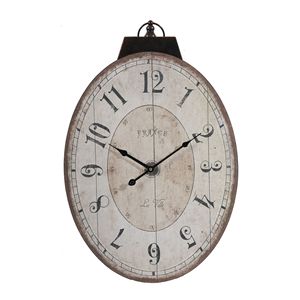 Orologio da parete ovale bianco antico 18 \ "X 29 \" orologio decorativo tradizionale Vintage per la casa - Product Image 6
