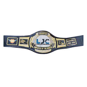 Ceinture de champion du mois pour les employés de la construction Lyndon Jones, qualité supérieure, sangle noire, design plaqué or - Product Image 1