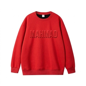 Custom 3D Embossed Hoodie Sweatshirt Cotton Crew Neck <b>Jumper</b> Oversize Custom Prints Embossed Sweatshirts - Product Image 6