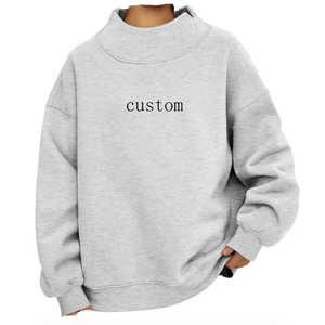Custom Women’s Oversized Mock Neck Sweatshirt Casual Loose <b>Pullover</b> Fleece Crewneck Long Sleeve Streetwear <b>Jumper</b> sweatshirt - Product Image 5