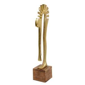 Jaffs Exports Handcrafted Gold Plated Aluminium Bending Men Sculpture Contemporary Art Decor Tabletop Display Eco-Friendly - Product Image 1