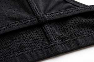 <b>Women</b> Black Ribbed Solid Seamless Sports Bra Scoop Neck Racerback Breathable <b>Mesh</b> Workout Yoga <b>Top</b> 2 Piece Set Front Logo - Product Image 4