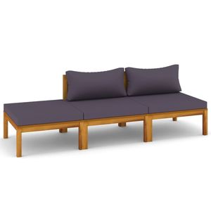 ชุดโซฟาไม้สักสีเทาเข้ม ชุดสวนขนาดกลาง พร้อมเบาะโพลีเอสเตอร์ - Product Image 2