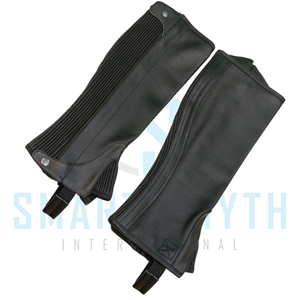 Premium Leather <b>Half</b> <b>Chaps</b> for Horse Riding Equestrian Riding Gaiters with Zipper and Elastic Panels for Riders - Product Image 5