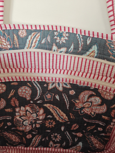 Bolso Tote Mediano Acolchado Azul Oscuro con Estampado de Leopardo, Cierre de Cremallera, Asas Dobles, Reutilizable, para Compras Diarias de Mujer - Product Image 6