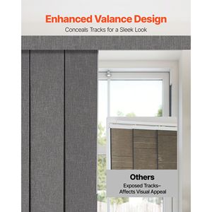 Tende Verticali Oscuranti con Binario, Estensibili da 45,8 a 86 Pollici di Larghezza, Tagliabili, Accessorio per Tende Oscuranti da 96 Pollici di Altezza - Product Image 4
