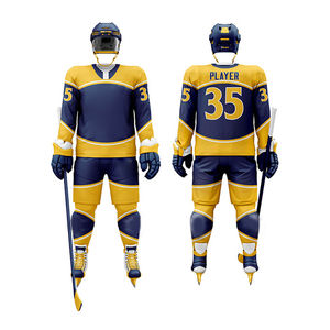 Vêtements de sport disponibles dans toutes les tailles, fabriqués en polyester, services OEM pour adultes, uniformes de hockey sur glace unisexes personnalisés pour équipes - Product Image 3
